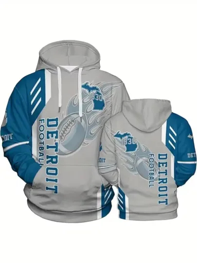 3XL Detroit Lions 3D Digital Print Hoodie for Men