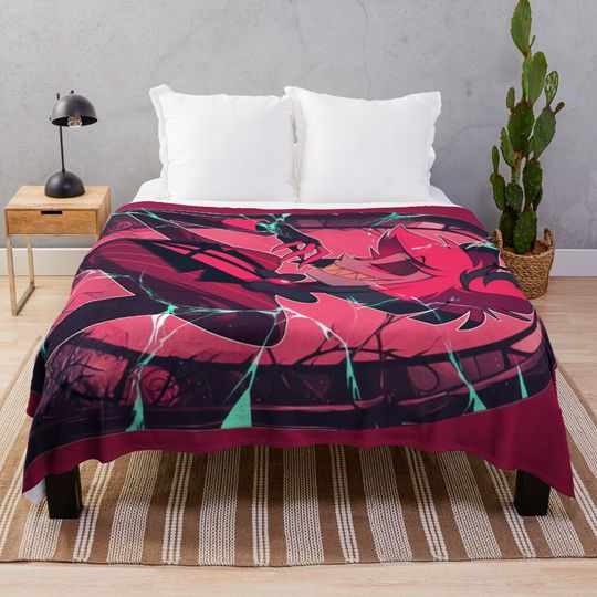 Discover Stained Glass Alastor - Cracked Throw Blanket