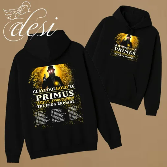 Discover Primus Band Claypool Gold Summer 2026 Tour Schedule Hoodie