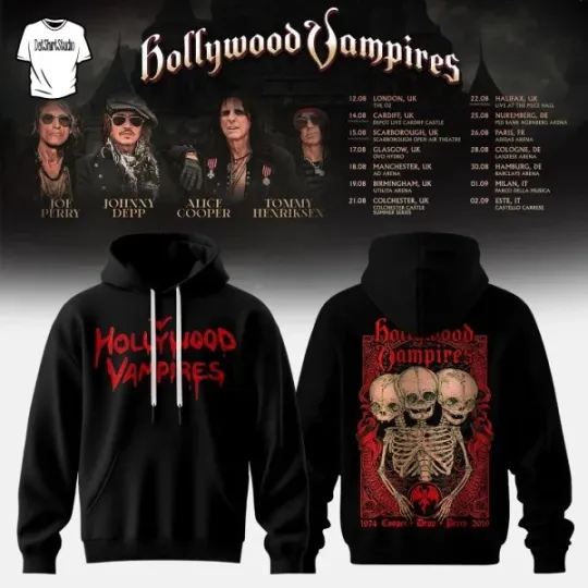 Discover Hollywood Vampires 2026 Tour Merch Limited Edition Hoodie 2D