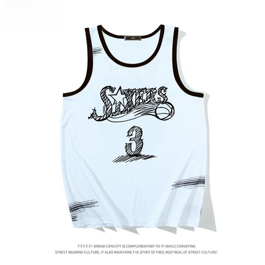 Discover Creative Hand-Drawn Sketch American Quick-Dry Mesh Basketball Vest Number 3 Jersey Allen Iverson Tracy McGrady Kobe James