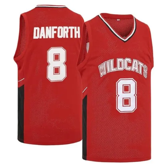Discover WILDCATS East High School #8 Chad Danforth Basketball Jersey Mens Quick Drying Shirt Breathable Sewing Shirts Red