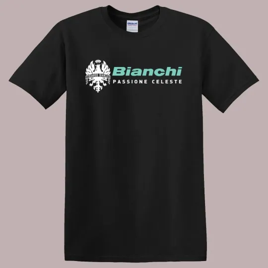 Discover Bianchi Passione Celeste Men's Black T-Shirt