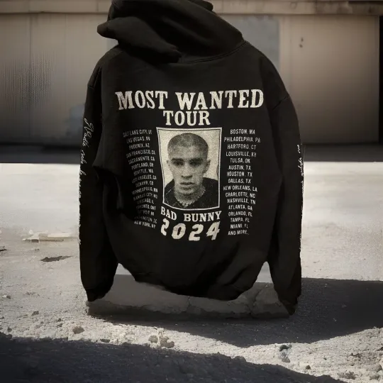 Bad Bunny Most Wanted Tour Official New  Never Worn Black