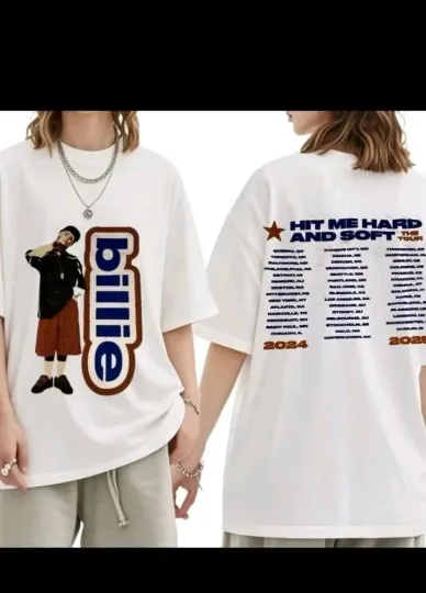 Billie Eilish Hit Me Hard and Soft Tour 2024-2025 White Graphic T-Shirt