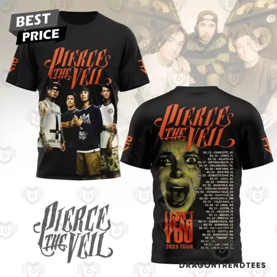 Pierce The Veil I Can't Hear You Tour 2025 3D T Shirt
