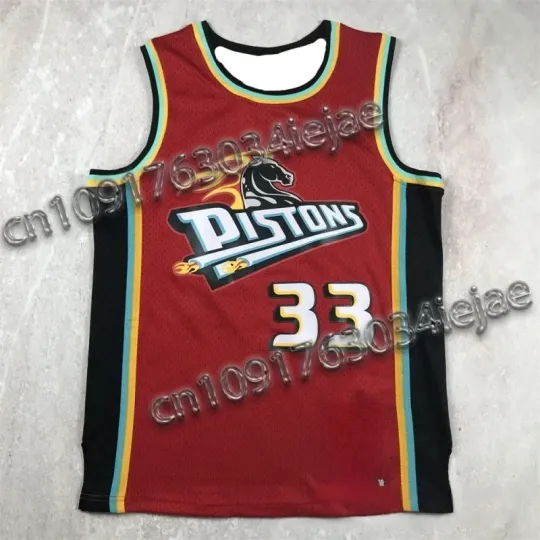 Discover Jersey Mens 25-26 Latest Hit Summer Pistons No. 33 Basketball Jersey Adult Children's Tops Sleeveless Vests Breathable Quick Dry