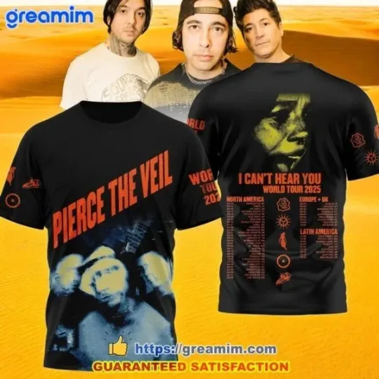 Pierce The Veil I Can't Hear You Tour 2025 3D T Shirt
