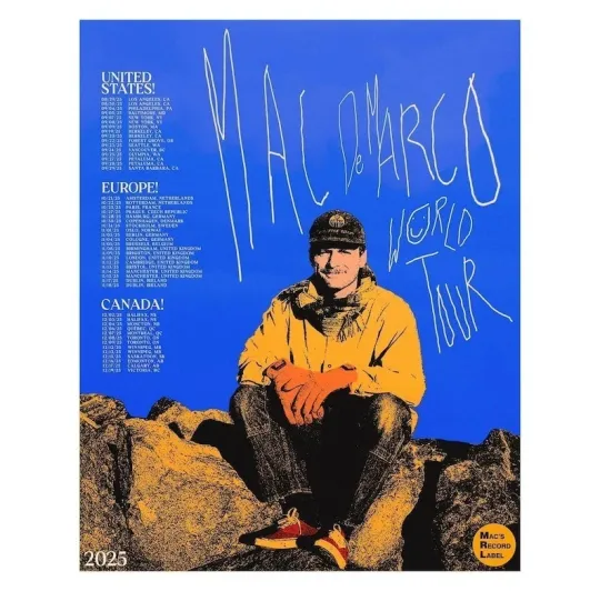 Discover Mac DeMarco World Tour 2025 Poster