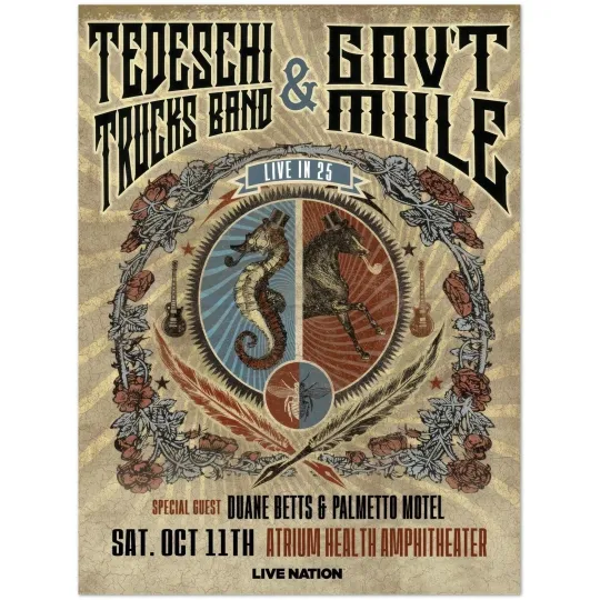Discover Tedeschi Trucks Band Gov’t Mule Vertical Poster October 11 2025
