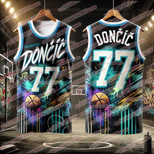 Discover Classic 77 Dončić Printed Outdoor Men's Sports Basketball Jersey For Daily Comfort, Breathability, And Sweat Wicking