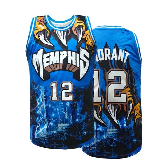 Men's #12 Basketball Jersey, Blue, Loose Fit Sleeveless Crew Neck Tank Top With Letters And Numbers Men's Tank Top