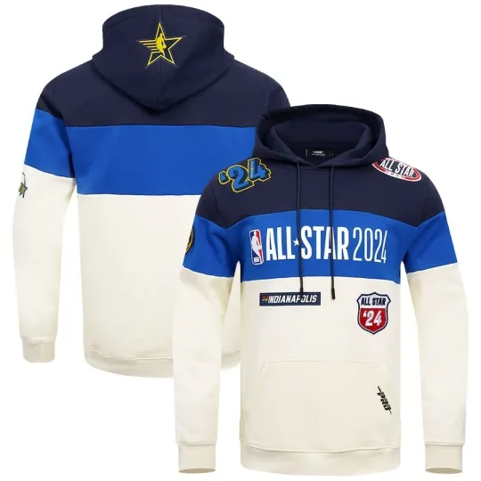 Pro Standard Cream 2024 NBA All-Star Game Chenille Fleece Pullover Hoodie Small
