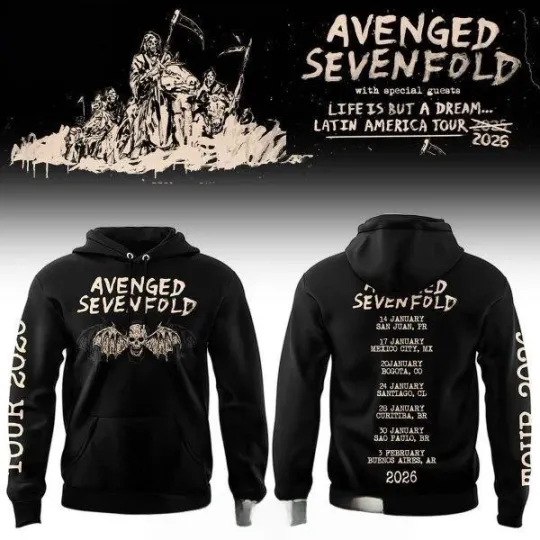 Discover Sevenfold Life Is A Dream 2026 Tour In Brazil Hoodie