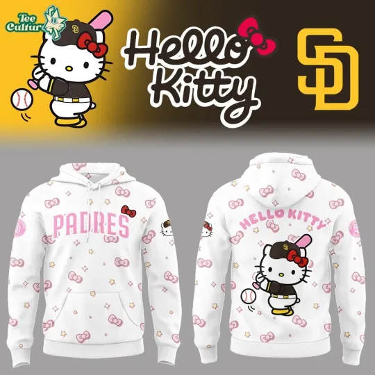 San Diego Padre x Hello Kitty 2026 Crossover 3D Hoodie