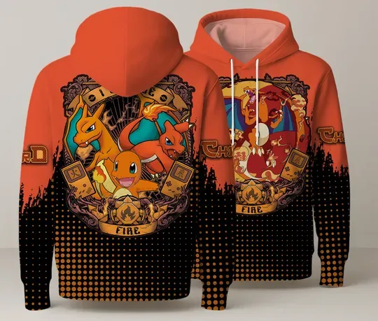Dragon 3D Hoodie, Charmander Evolution Hoodie Gift