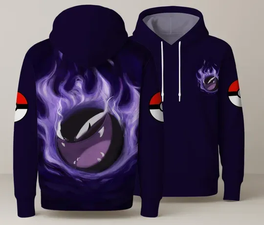 Discover Ghost 3D Hoodie, Ghost Anime Hoodie, Funny Kawaii Pullover, Ghost Shirt Gift