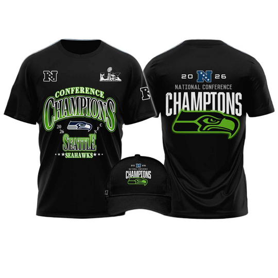 Discover Seahawks 2026 NFC Champions Football Shirt