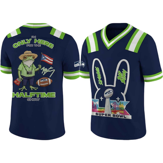 Discover Seahawks x Bad Bunny S Bowl LX Football Jersey