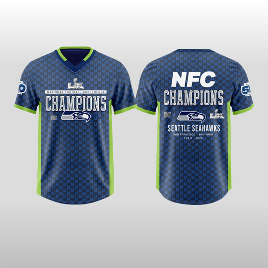 Seattle Seahawks NFC Champions Super Bowl Baseball Jersey