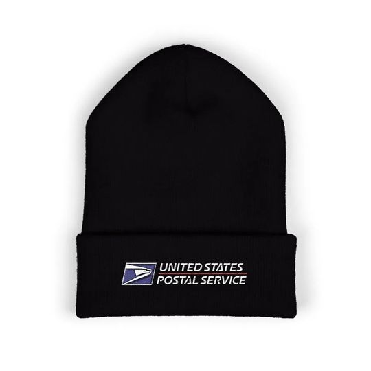 Postal Service Logo Embroidered Beanie, Classic Cuffed Beanie, Postal Service Hat