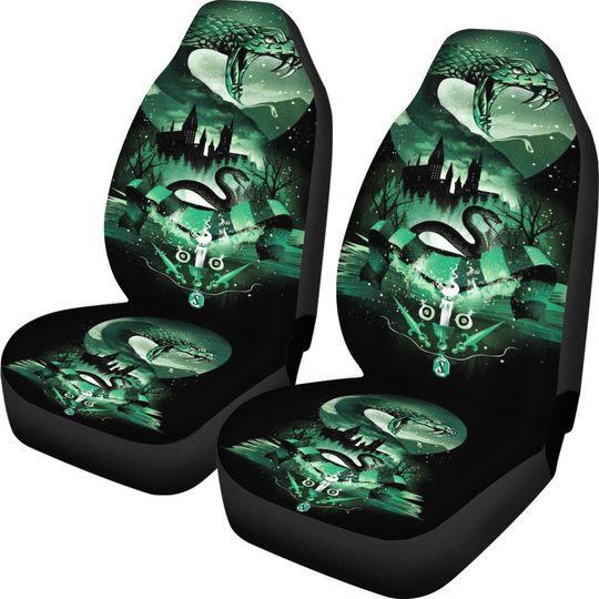 Slytherin Car Seat Covers Harry Potter Fan Gift Best Car Decor