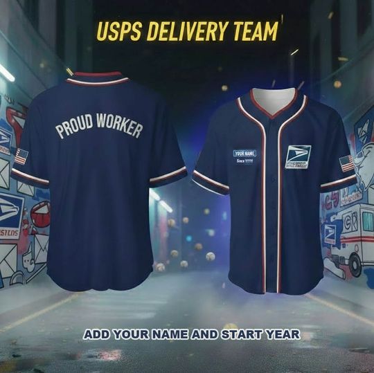Custom Postal Service Limited Edition Baseball Jersey, Postal Worker Uniform