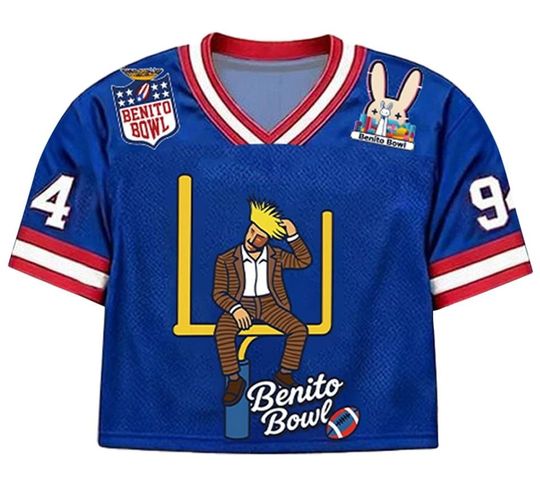 Bad Bunny Super Bowl Merch 2026, Here For The Benito Bowl Crop Top Jersey