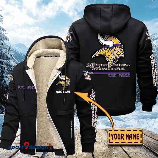 Minnesota Vikings | Hoodie Zip Velvet Coat