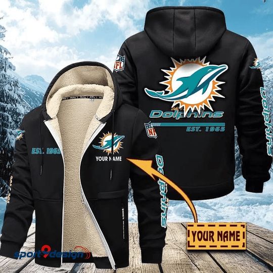 Miami Dolphins | Hoodie Zip Velvet Coat