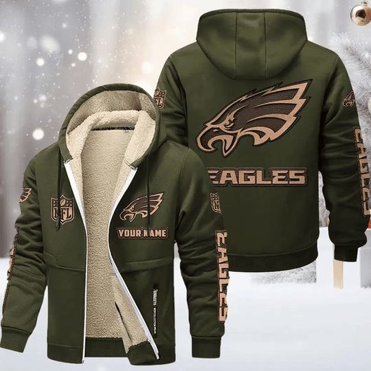 Discover Philadelphia Eagles Hoodie Zip Velvet Coat