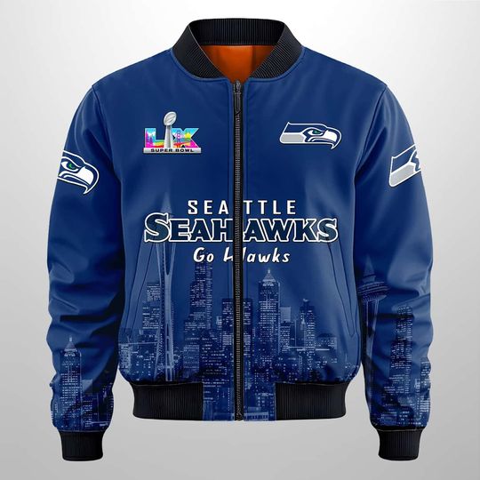 Seahawks Super Bowl LX 2026 Champions Bomber Jacket, Football Jacket