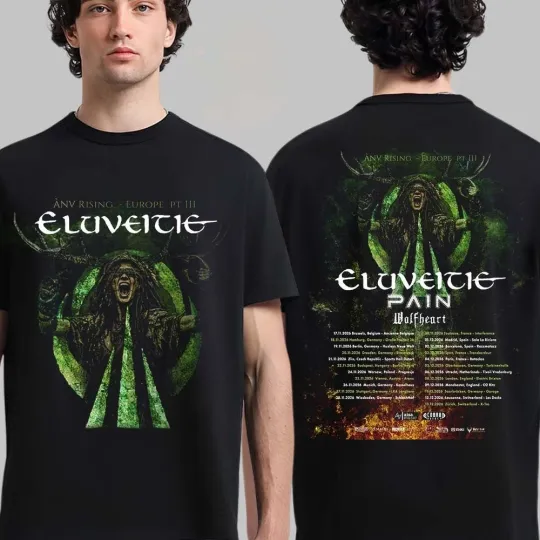 Discover Eluveitie Anv Rising Europe Tour Pt 3 2026 Two Sided T-Shirt
