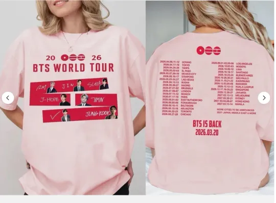 Discover Boy Band BTS Kpop T-Shirt, Retro BTS World Tour 2026 Merch