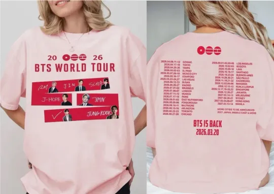 Boy Band BTS Kpop T-Shirt, Retro BTS World Tour 2026 Gift For Birthday