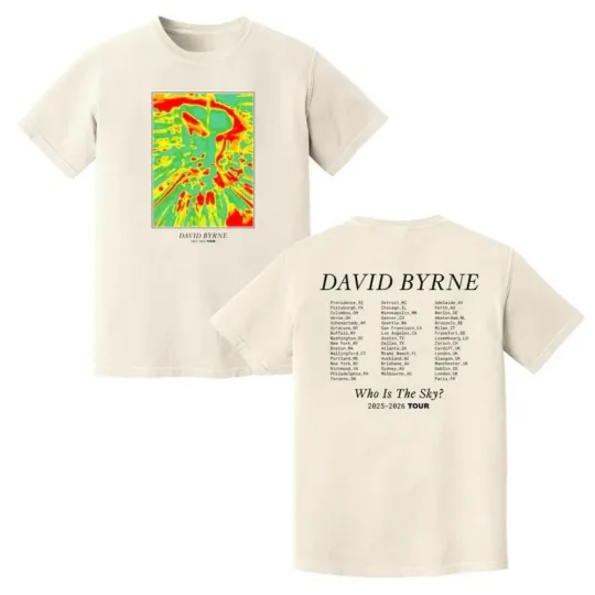 David Byrne Who Is The Sky? Tour 2025 2026 T-shirt