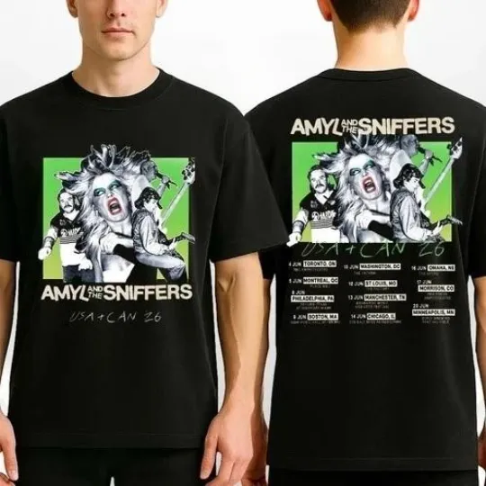 Discover Amyl And The Sniffers US And Canada Tour 2026 Poster Green Retro T-Shirt
