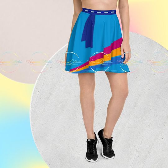 Discover Minnie Blue Castaway" Women's Skater Skirt  Nautical, Chic, and Adventure-Ready