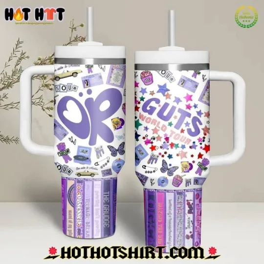 Olivia Rodrigo Guts World Tour 40oz Tumbler with Handle