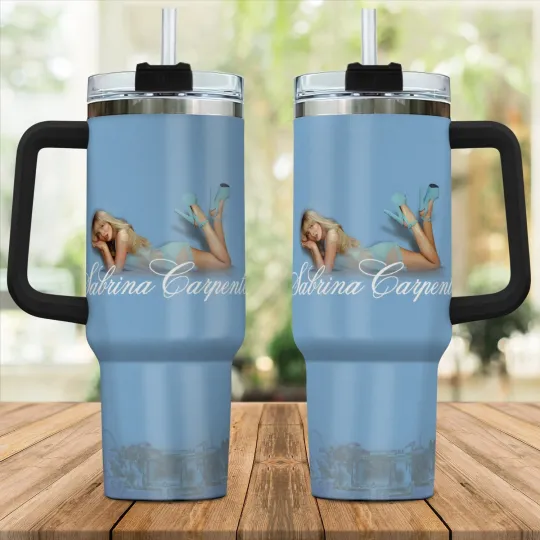 Discover Sabrina Carpenter 40 Oz Tumbler with Handle - Fan Gift