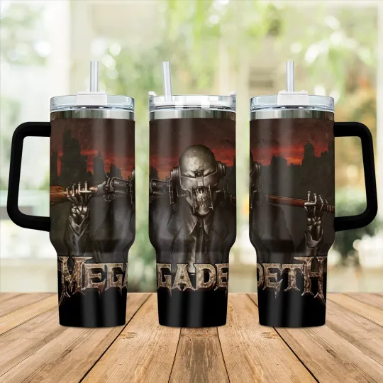40 oz Tumblers with Handle - Megadeth Themed Gift for Fans