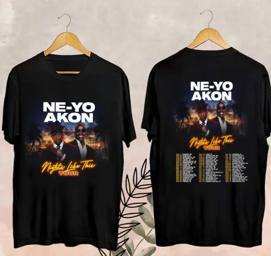 Discover Ne-Yo and Akon 2 Sides Nights Like This Tour  Cotton T Shirt