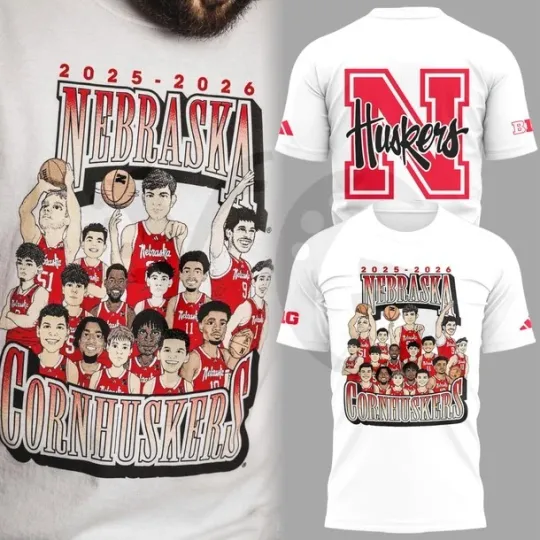 Nebraska Husker 2025-2026 MBB 3D T-shirt