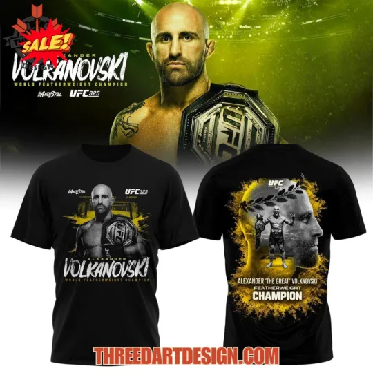 Discover Alexander Volkanovski UFC 325 Featherweight Champion 3D T-Shirt