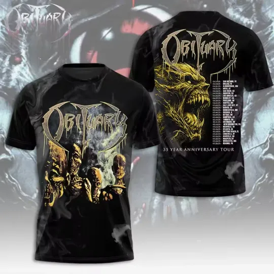 Discover Obituary Band Album Rock 3D T-shirt