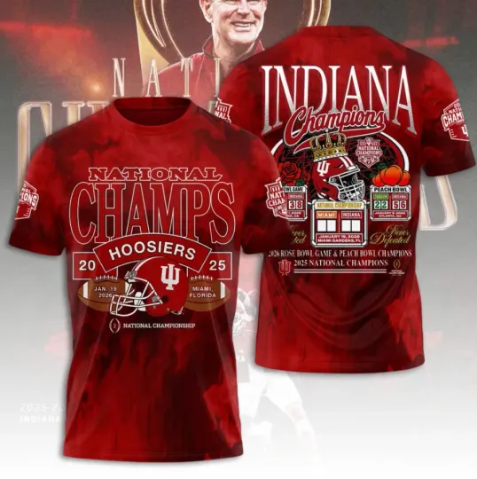 Discover Indianna Hoosi-Er Football 2025 National Champions 3D T-Shirt