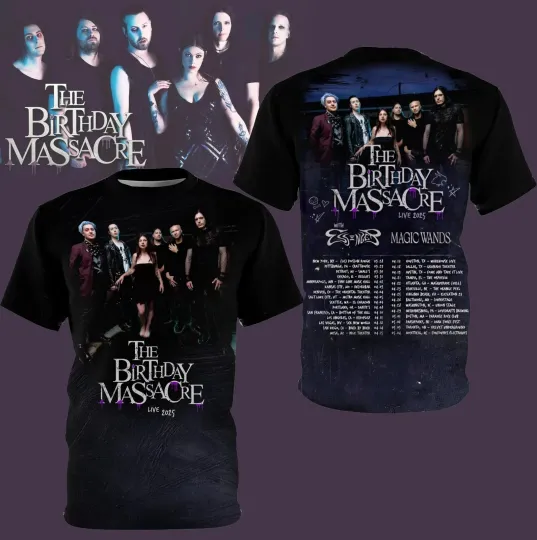 Discover The Birthday Massacre Live Tour 2025 3D T-Shirt AOP