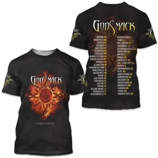 Discover Godsmack 2023 Music Tour 3D T-shirt Classic