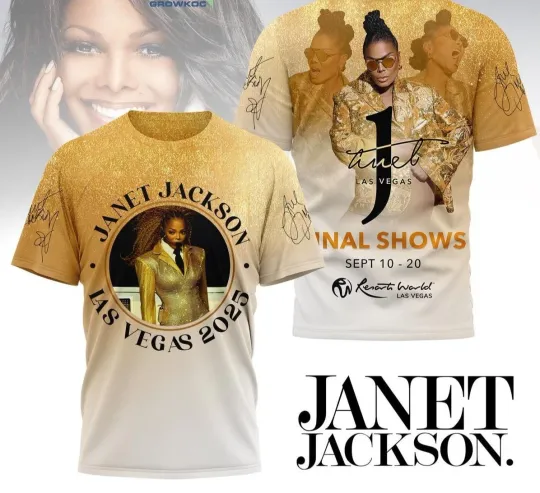 3D Janet Jackson Final Show Las Vegas 2025 AOP T-Shirt