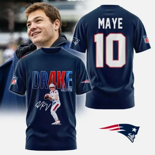 Discover New England 2026 Drake Maye 10 T-Shirt 3D Gift For Men Women